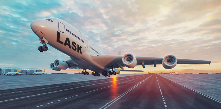 Airplane taking off from the airport. 3d render and illustration.