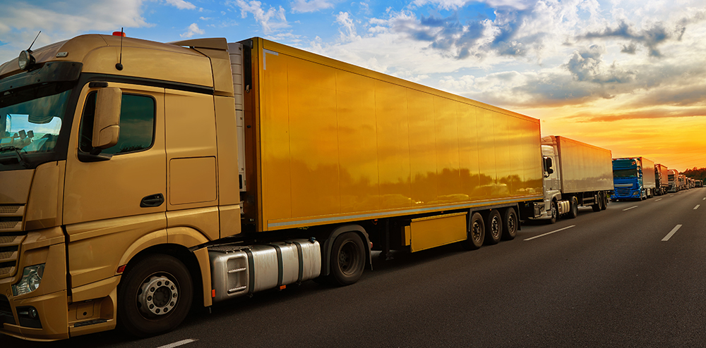 Germany traffic jam in a road accident vehicles in a row